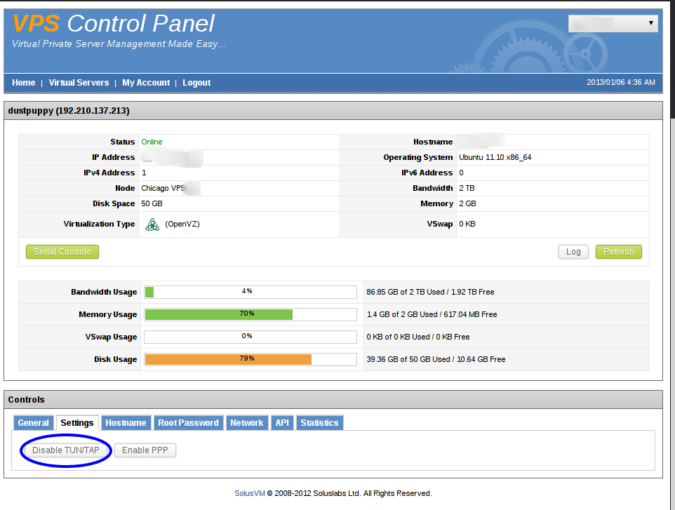 control panel