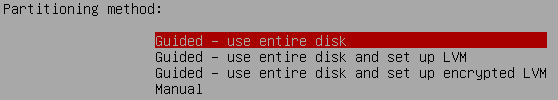 Guided partitioning - use entire disk