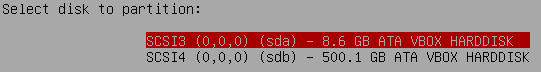 Select root disk