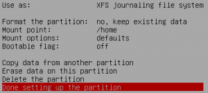 Set up partition Set up partition