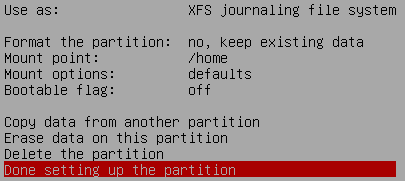 Set up partition